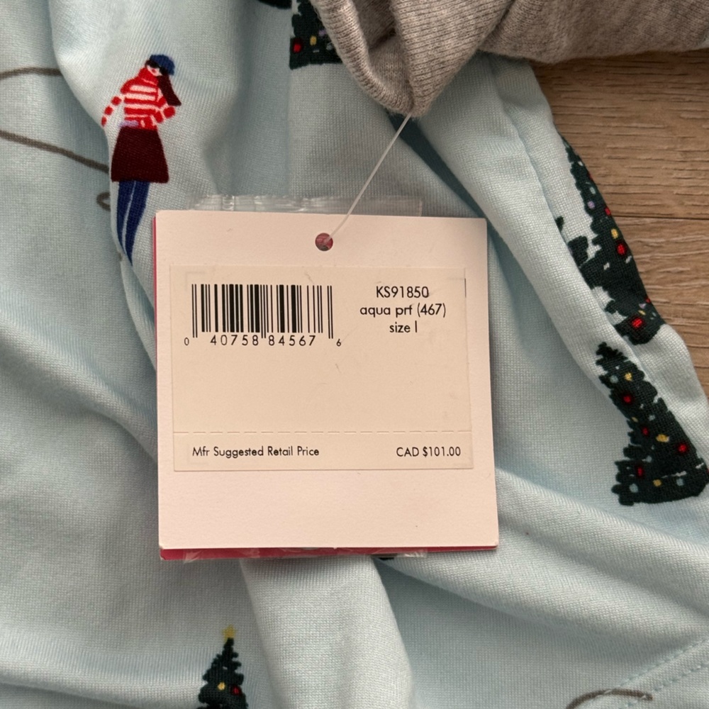 NWT Kate Spade New York Printed Long Jogger Pajama Set - Picture 4 of 8